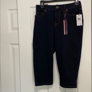 Gloria Vandervilt Dark Navy Jean Capris NWT (B17)